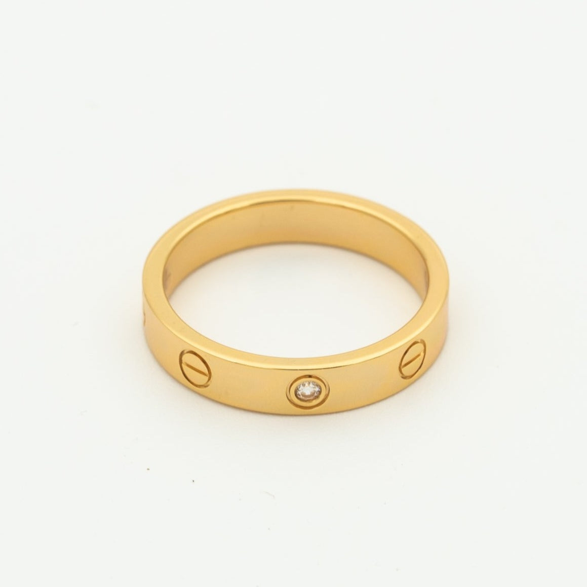 [✨CC💎]LOVE RING 4MM 1 DIAMOND PINK GOLD