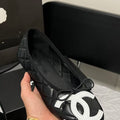 Chanel Black Leather Flat