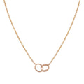 CC LOVE NECKLACE DOUBLE RING PINK GOLD