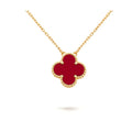 [✨CC💎]CLOVER 15MM CARNELIAN SINGLE FLOWER NECKLACE