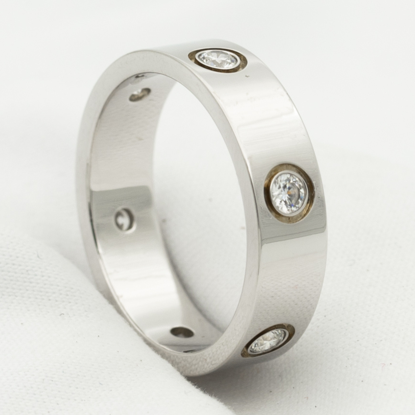 [✨CC💎]LOVE RING 5.5MM 6 DIAMONDS SILVER