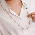 [✨CC💎]CLOVER 20 MOTIFS DARK MOP DIAMOND  NECKLACE