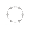 [CC jewelry]CLOVER 6 MOTIF SILVER DIAMOND BRACELET