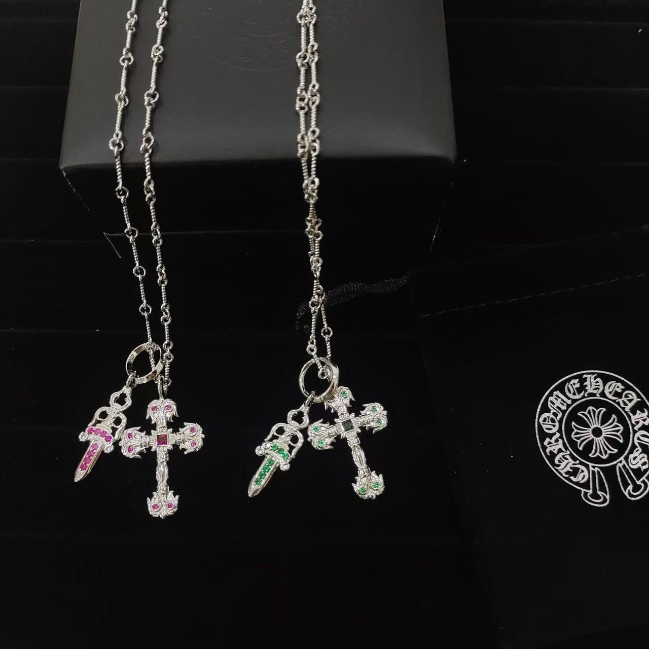 High quality luxury pure silver S925 cross necklace Free Shipping