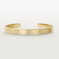 [✨CC💎]LOVE BRACELET 6.1MM 1 DIAMOND OPEN CUFF  18k gold plating - does not fade - non-allergenic