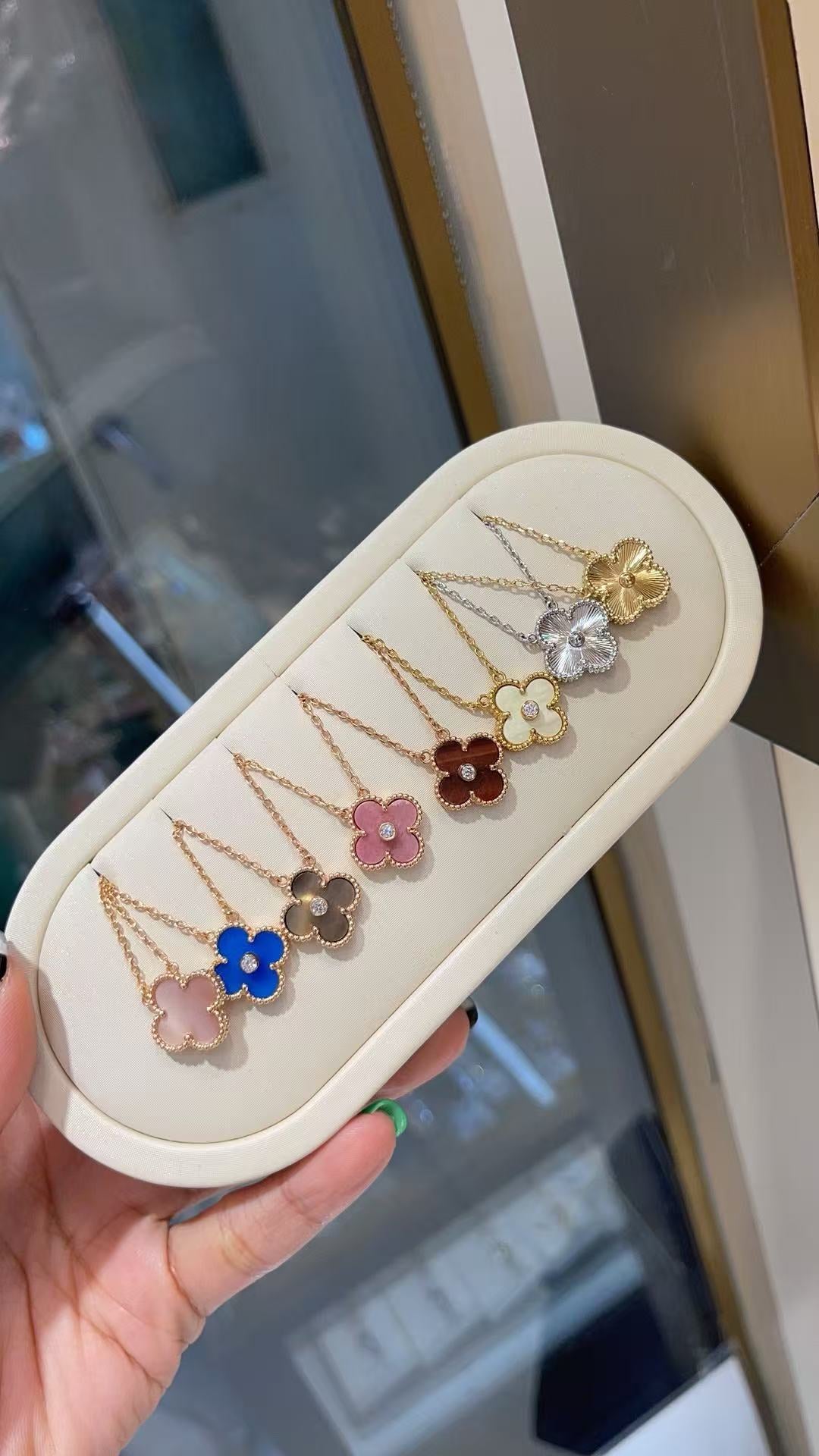 High quality clover luxury pure silver S925 necklace Free Shipping