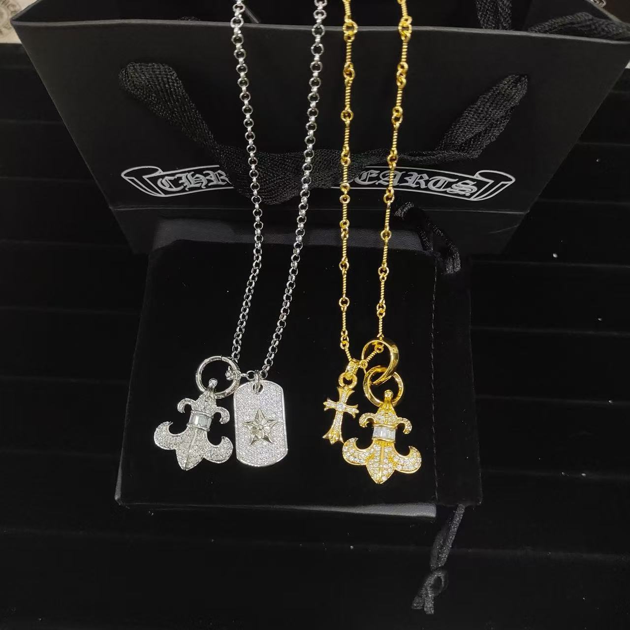 High quality luxury pure silver S925 cross necklace Free Shipping