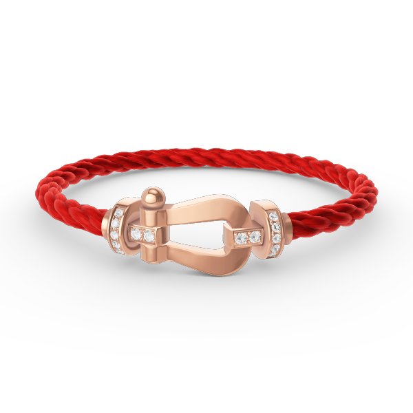 CCjewelry FORCE LARGE HORSESHOE HALF DIAMOND BRACELET ROSE GOLD FRED