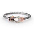 CCjewelry FORCE LARGE HORSESHOE BLACK WHITE DIAMOND BRACELET ROSE GOLD FRED