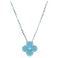 [✨CC💎]CLOVER 15MM DIAMOND SVRES PORCELAIN  NECKLACE SILVER