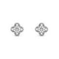 [✨CC💎]CLOVER 1 MOTIFS DIAMOND STUD EARRINGS SILVER