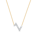 LOUIS VUITTON VOLT SILVER DIAMOND PEDANT NECKLACE