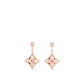 LOUIS VUITTON DOUBLE STAR PINK GOLD MOP DROP EARRINGS