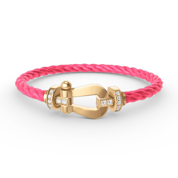 CCjewelry FORCE LARGE HORSESHOE HALF DIAMOND BRACELET GOLD FRED