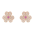 [✨CC💎]FRIVOLE PINK GOLD FLOWER DIAMOND EARRINGS