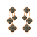[✨CC💎]CLOVER EARRINGS DARK MOP 4 MOTIFS ROSE GOLD