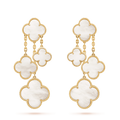 [✨CC💎]CLOVER EARRINGS WHITE MOP 4 MOTIFS GOLD
