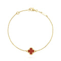 [CC jewelry]CLOVER  CARNELIAN SINGLE FLOWER BRACELET