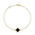[CC jewelry]CLOVER ONYX SINGLE FLOWER BRACELET