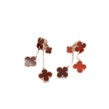 [✨CC💎]CLOVER EARRINGS CARNELIAN 4 MOTIFS PINK GOLD