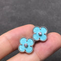 [✨CC💎]CLOVER 1 DIAMOND BLUE SKY SILVER EARRINGS