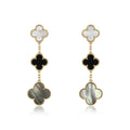 [✨CC💎]CLOVER EARRINGS GOLD ONYX MOP 3 MOTIF