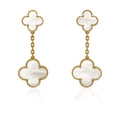 [✨CC💎]CLOVER 2 MOTIF WHITE MOP EARRINGS