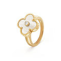 [✨CC💎]CLOVER PINK MOP RING GOLD DIAMOND